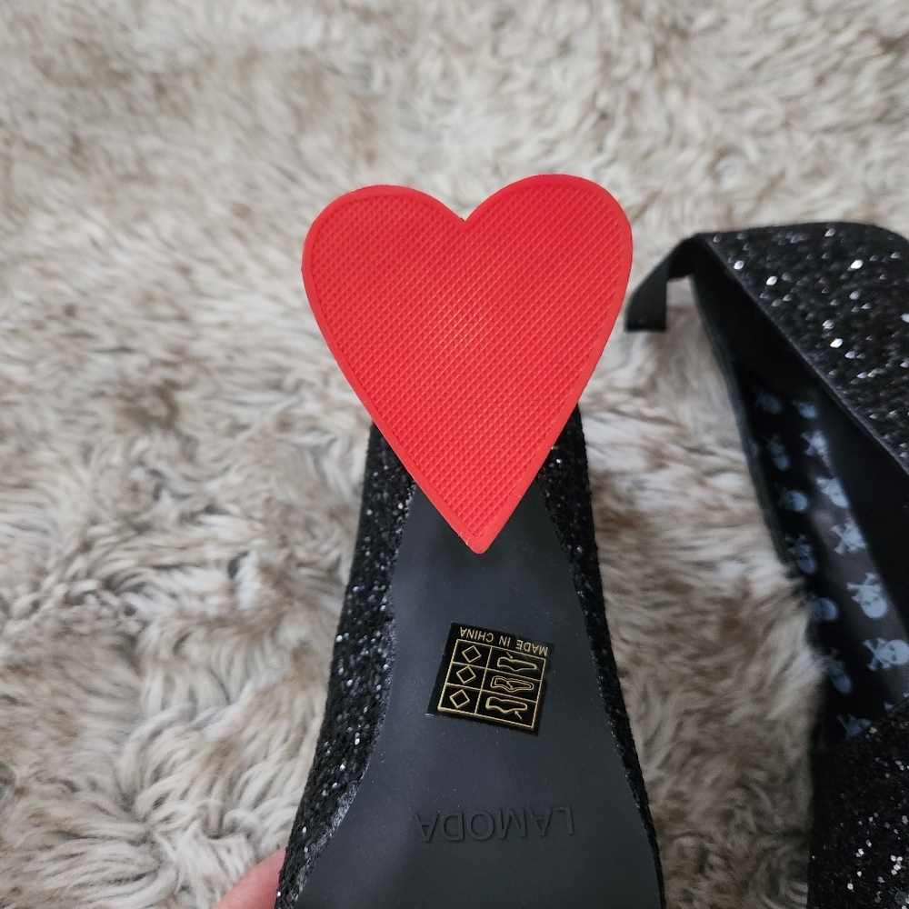 Lamoda Dolls Kill My Love Glitter Heels Black Women's Size‎ 7 - Picture 5 of 10
